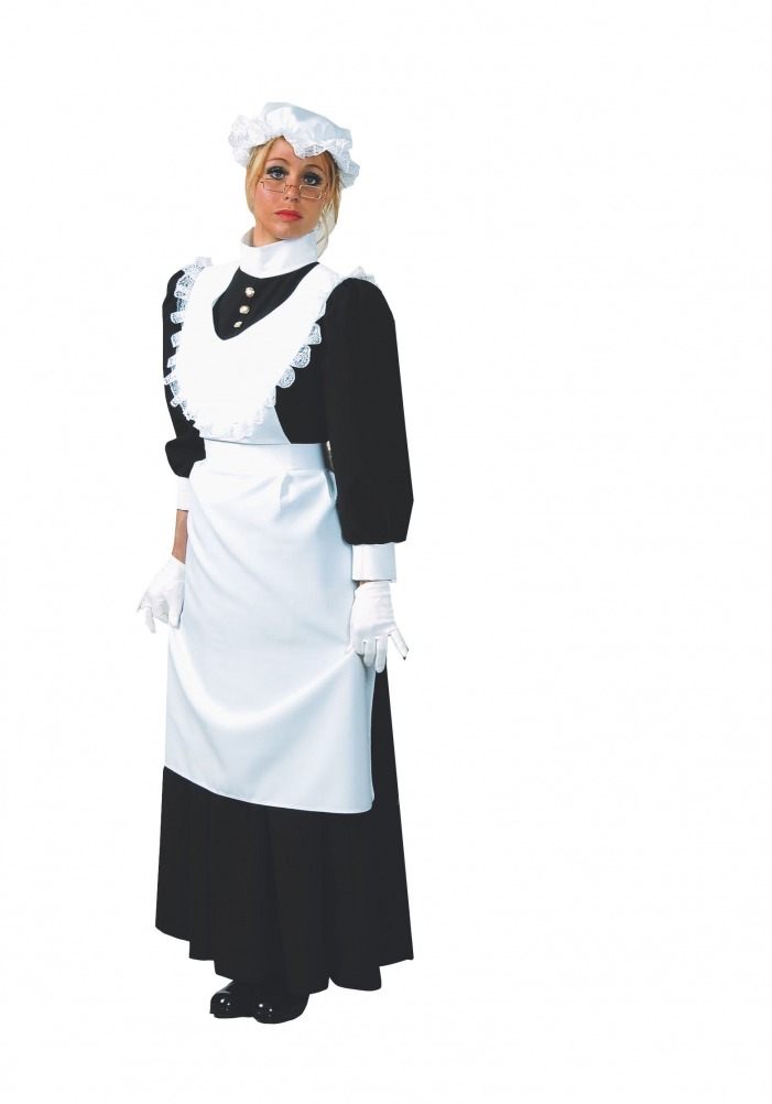 Ladies Victorian Maid Fancy Dress Costume Size 10 - 12 Image